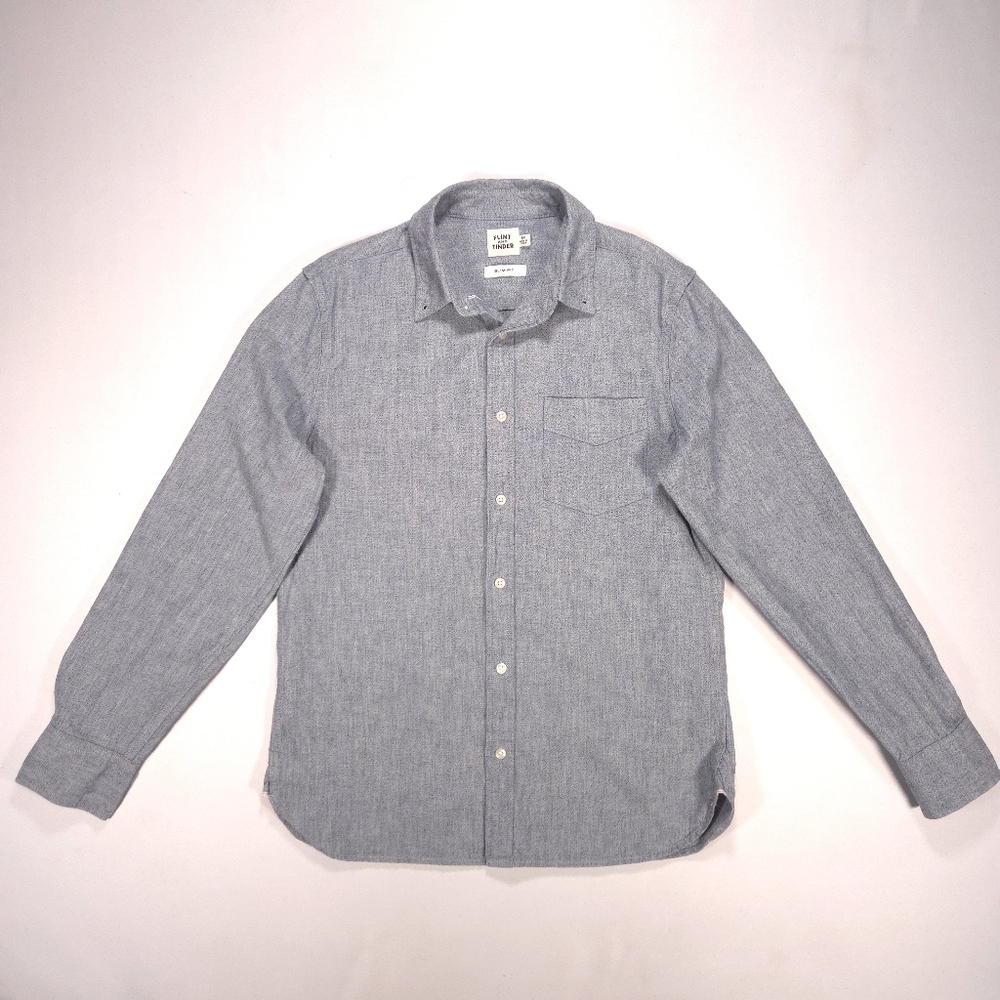 Flint and Tinder Selvedge Architect Shirt Long Sleeve Mens Medium Blue EUC!